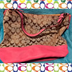 Coach Purse Brown & Pink