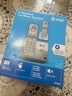 AT&T EL51203 2 Handset DECT 6.0 Cordless Home Phone Full-Duplex Handset Speakerphone, Backlit Display