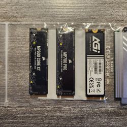9 TB Lot of PCIe 4.0 NVMe M.2 SSD • 4 TB, 2TB, 2TB, 1TB
