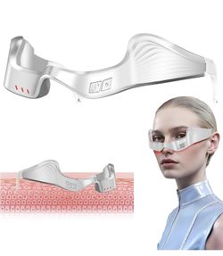 Eye Red Light Therapy Glasses Device|650nm Eye Mask for Periorbital Wrinkles & Fine Lines|Eye Massager for Reducing Dark Circles & Eye Bags