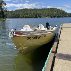 14ft Mirro  Craft Aluminum Fishing Boat New Mercury Four stroke Outboard TrailerL@@k