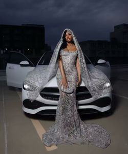 Sliver prom dress