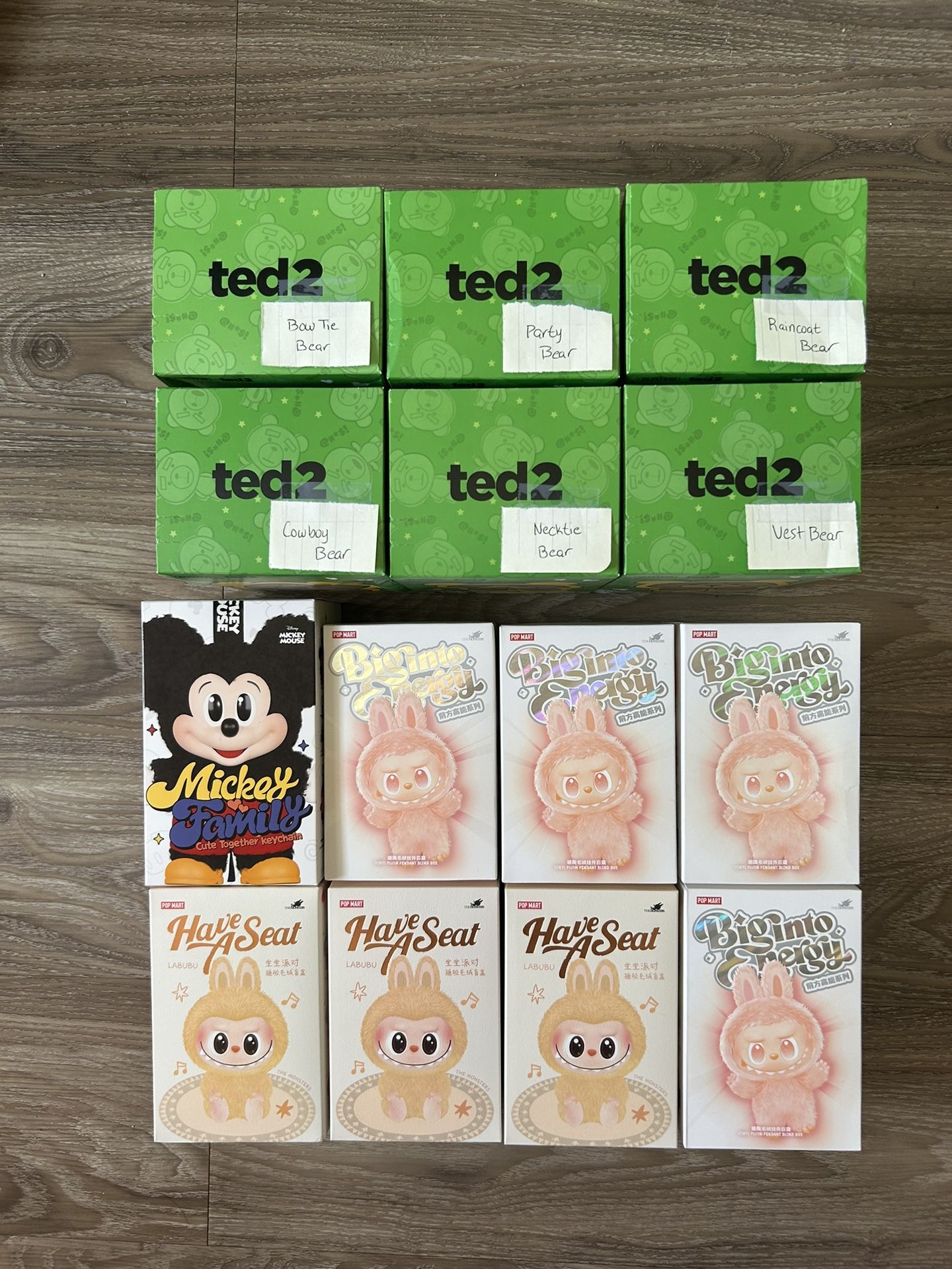 Labubu Big Into Energy / Have A Seat / Macaron / Ted2 / Mickey Family Authentic