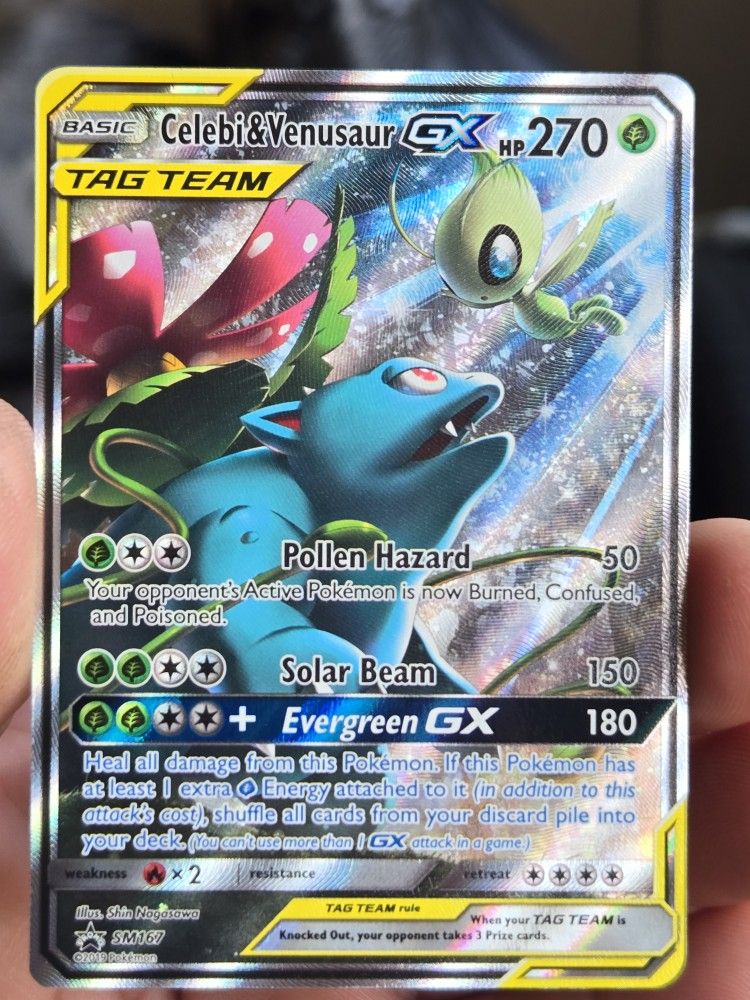 Celebi & Venusaur Gx Tag Team Alt Art Pokémon Card