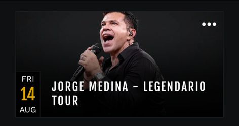 Jorge Medina tickets Friday night