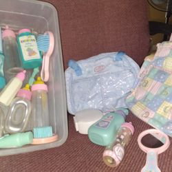 2 Baby  Doll Diaper Bags And Bottles  Essentials