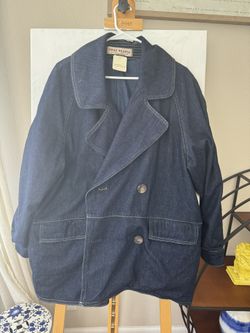 NWT Free People Denim Car Coat in Rinse Wash sz M