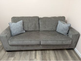 Gray Fabric Two-Seat Sofa Queen bed