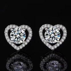 Certified 1 ct. t.w. Moissanite Diamond Sunflower Stud Earrings NEW