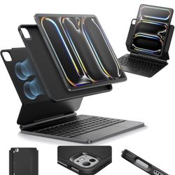 ESR iPad Pro 11 Inch Case with Keyboard (M4, 2024), iPad Pro 11 (5th Gen), Black