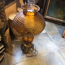 Table lamps amber color very good condition