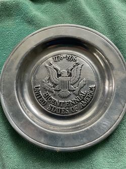 Bicentennial pewter plate