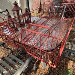 Two (2) Big Strong Sturdy Long Red Coated Wire Racks Storage To Hang!