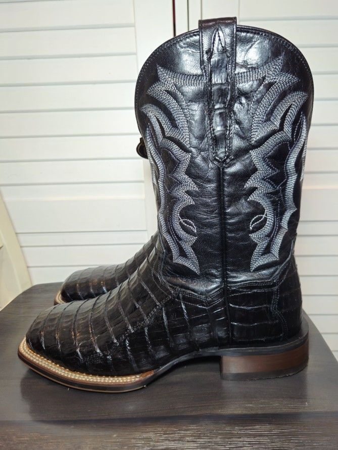 Dan Post Kingsly Caiman Western Boots Square Toe DP4805 Men's Size 10 D