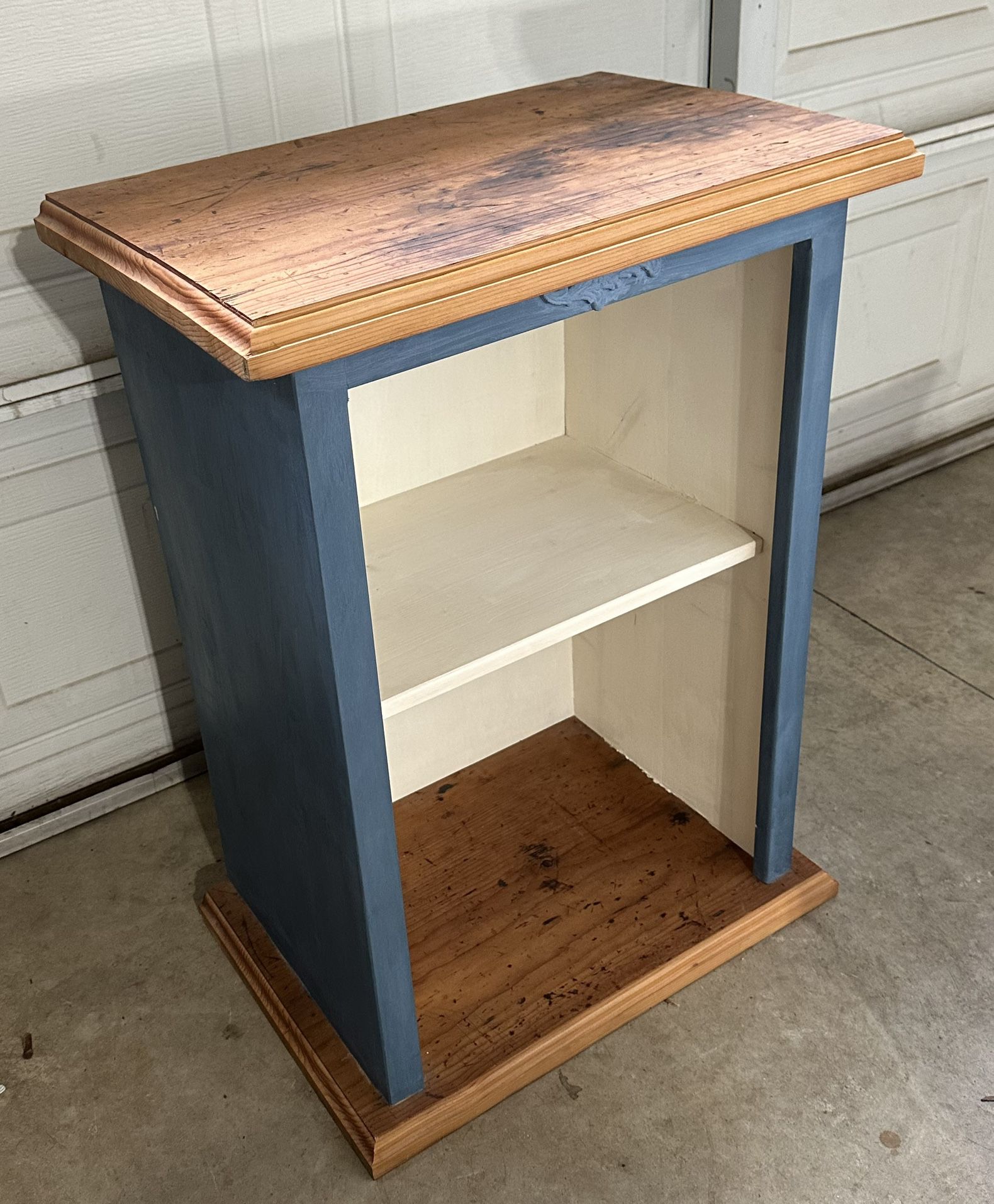 Painted Wood Cabinet Bookcase Storage w/ Shelf