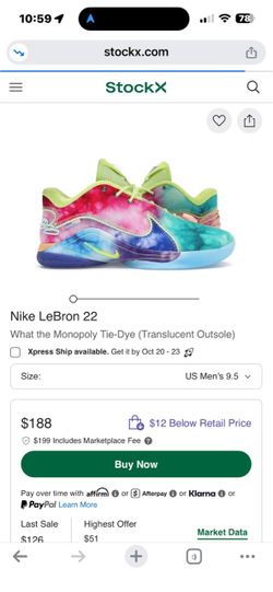 Nike LeBron 22 What the Monopoly Tie-Dye