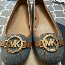 Michael Kors Washed Denim Fulton Moc Denim Size 8 $75