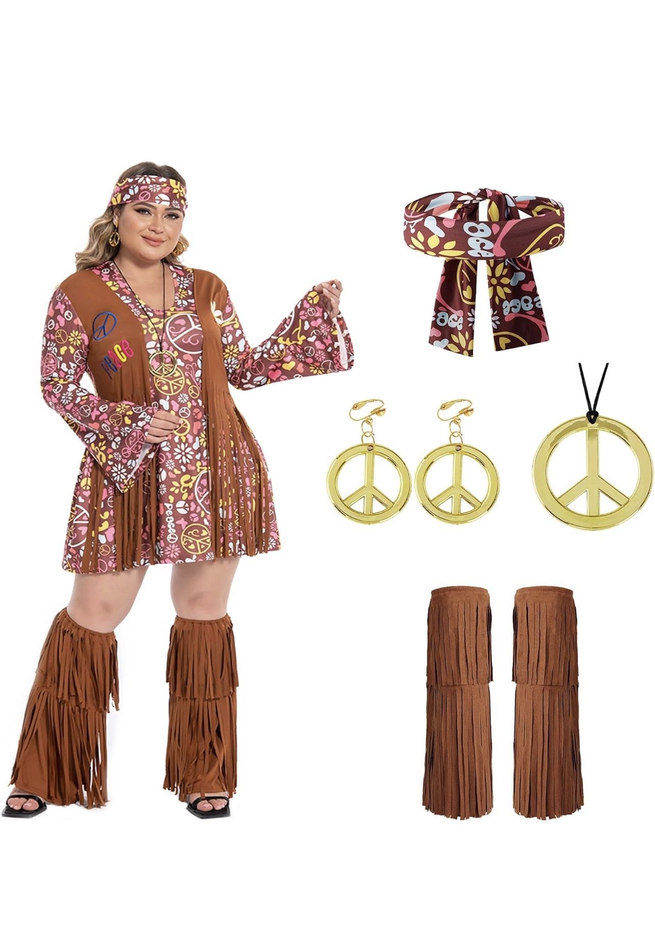 60s Hippie Halloween Costume- Pick Up Only