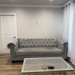 Grey Suede Couch