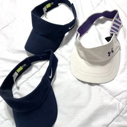 Visors 2 Nike & 1 under Armor Sold Together 