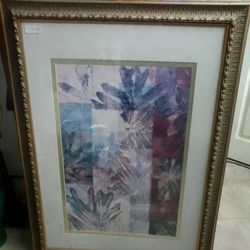 Colorful Abstract Art Pieces With Gold Frame