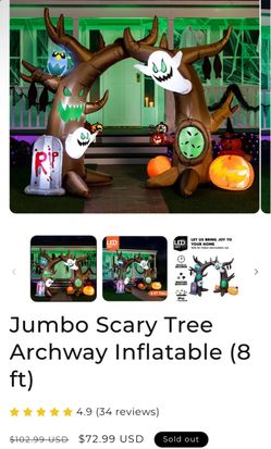 Jumbo Scary Tree Archway Halloween Inflatable 8 ft