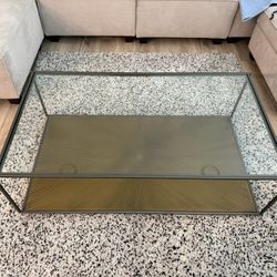 Pottery Barn Tempered Glass and Iron Coffee Table