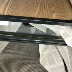 Brown And Black Metal Shelving Unit