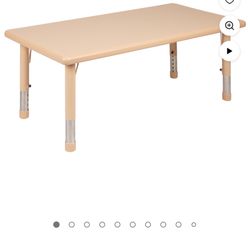 Flash Furniture Wren Rectangular Adjustable Kids Classroom Activity Table, 24"W x 48"L, Natural