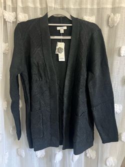 Croft & Barrow Cozy Open-Front Knit Cardigan Sweater - Black