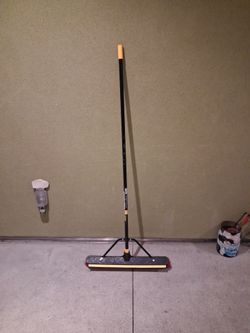 Push broom and Heavy-Duty Floor Squeegee with Long Handle