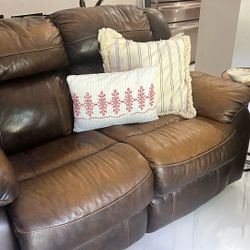 authentic leather sofa set (pareja de sofa de 100%cuero) 