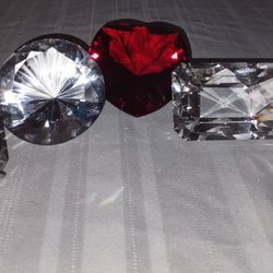 5 Paperweight Glass Cut Diamonds 💎❤️💍