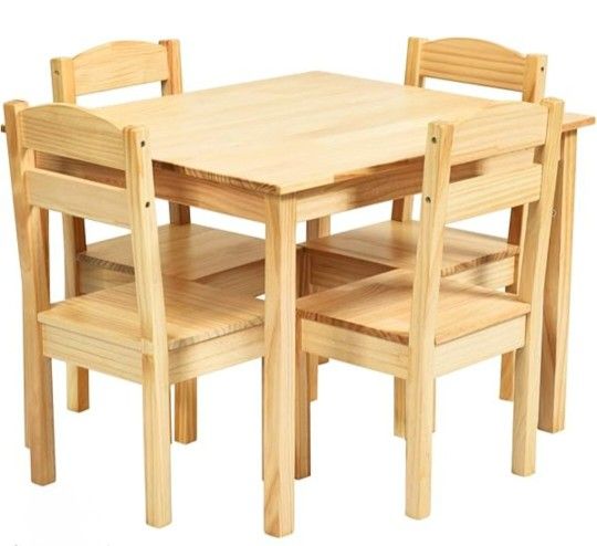 Solid Pine Wood Kids Table & Chairs $80