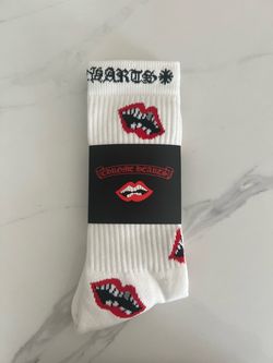 Chrome Heart White Lip Socks