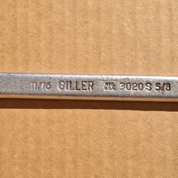 VINTAGE GILLER USA 3020S 11/16” X 5/8” SAE OPEN END WRENCH
