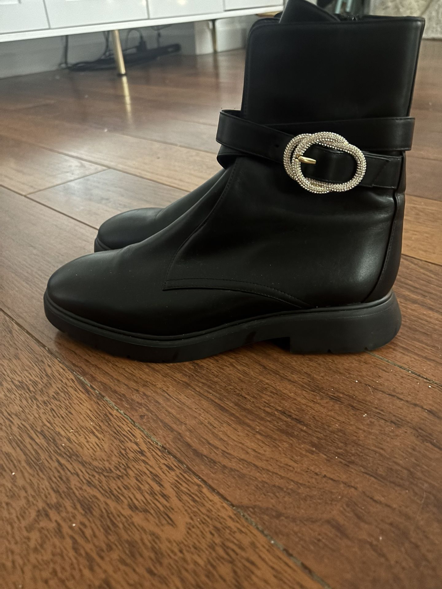 Stuart Weitzmen Black Leather Boots