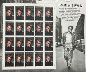 1997 U.S. PANE OF STAMPS - LEGENDS OF HOLLYWOOD : JAMES DEAN” - SC # 3082 - MNH