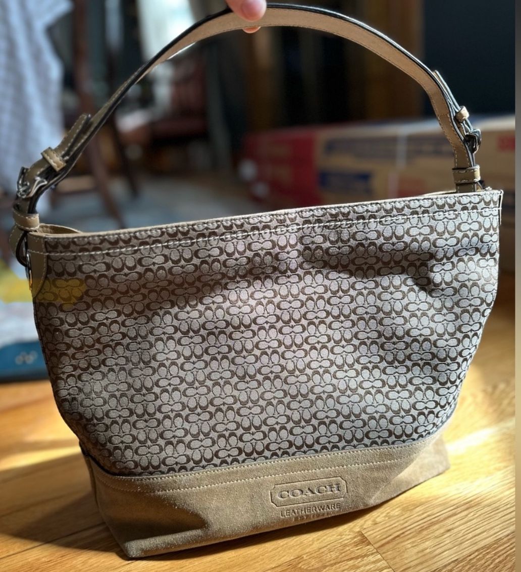 Coach Signature “C” Shoulder Tote, Khaki