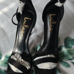 Black Suede Ankle Strap Heels 9 Us New Women Shoes 