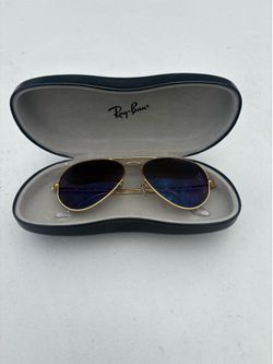Ray-Ban RB6489 Aviator Metal II 3086 Gold Purple Lens Sunglasses Glasses w Case