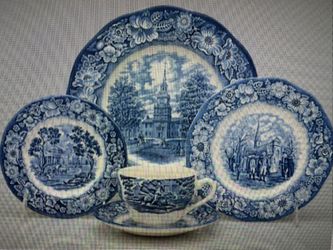 Liberty Blue Dish Set 91 Pieces