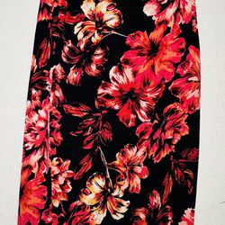 White House Black Market Black And Pink Color Floral Pencil Skirt Size 2