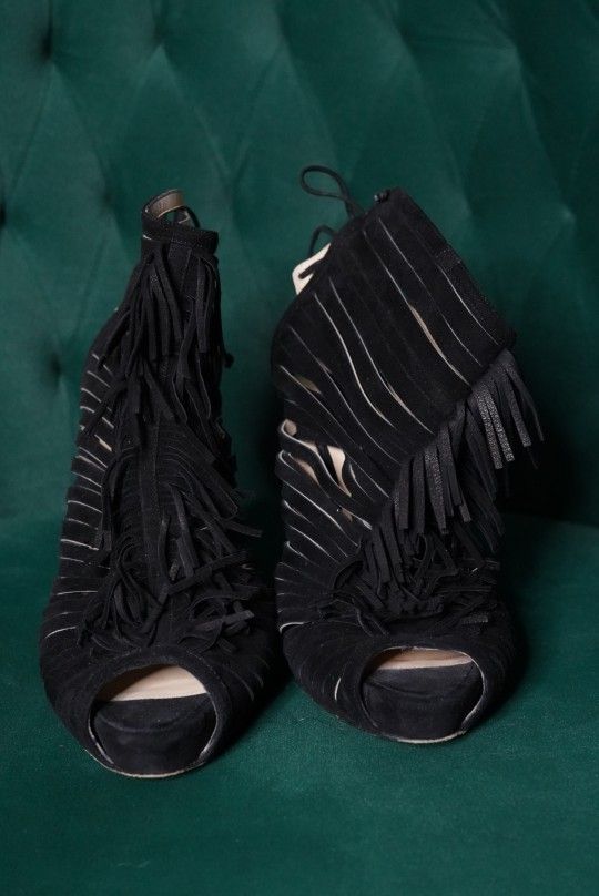 Christian Louboutin Black Suede Heels Size 10