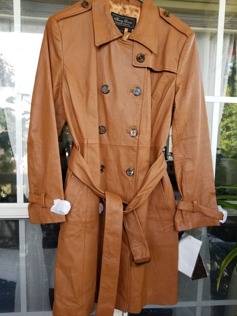 Terry Lewis Leather Coat, New with Tags sz S-M