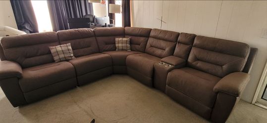 Sectional Sofa Brown Fabric Sell or Trade