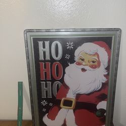 Christmas Santa Tin Sign Decoration 18x23