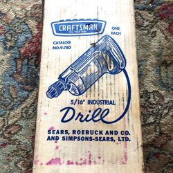 Craftsman Vintage 5/16 Drill…. Works Excellent 