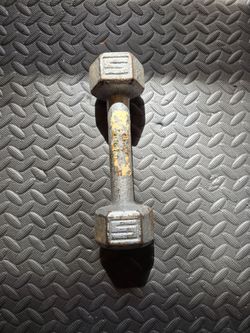Single 5lb Metal Hex Dumbbell-