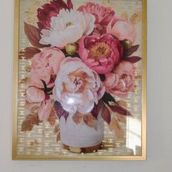 Framed Flowers Painting 